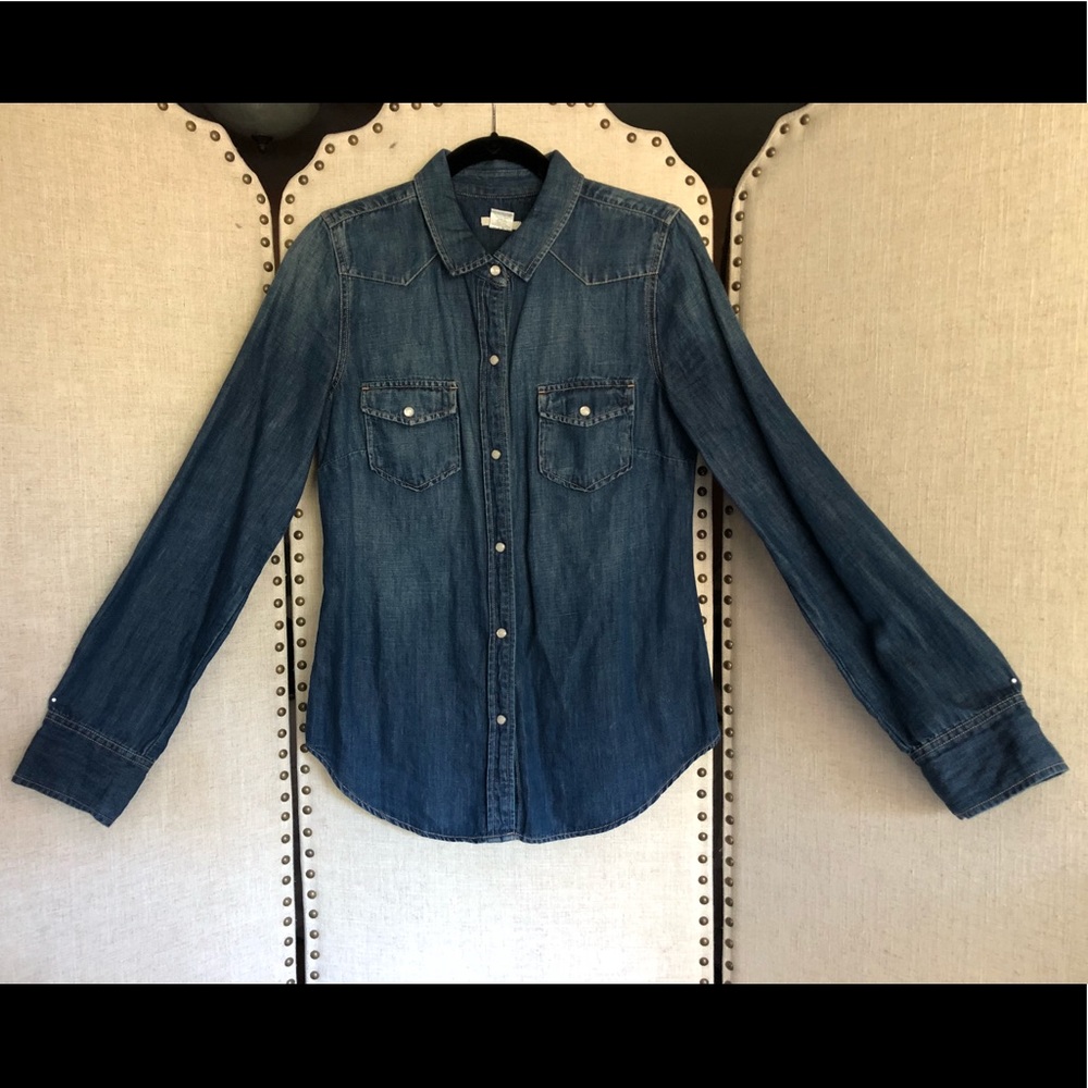 J. Crew western cut chambray shirt